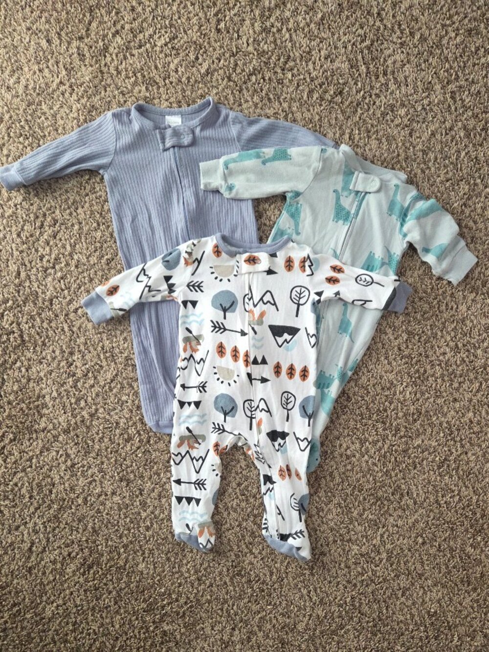 Bundle of 3 Baby Footies, 3 months